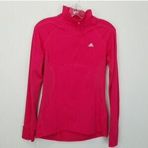Adidas climalite pink half zip long sleeve running shirt small